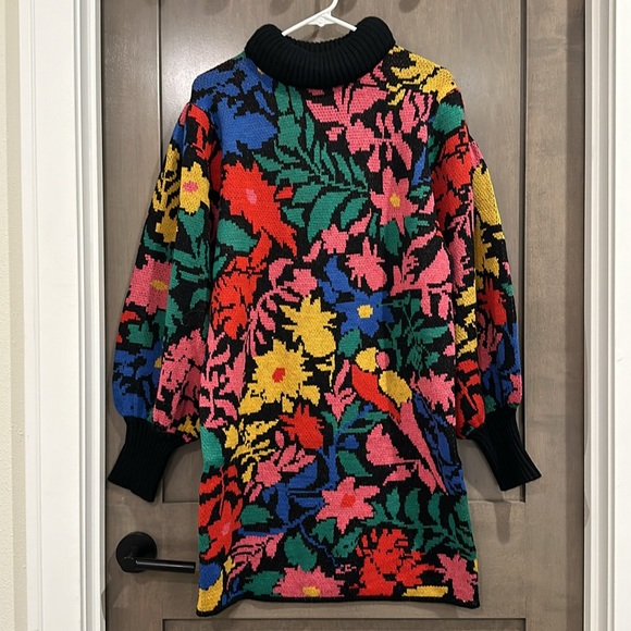 Farm Rio Tropical Garden Sweaterdress Size M NWT - Picture 3 of 13